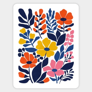 Bohemian Blooms Mid Century Modern Floral Sticker